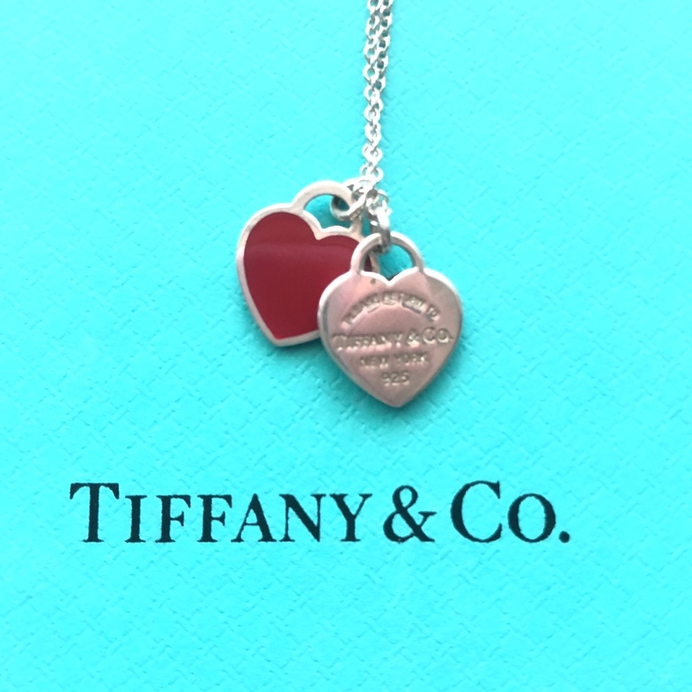 Mini Double Heart Tag Pendant (Red)
